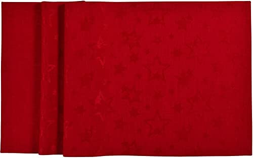 Sander Tischdecke Mitteldecke Weihnachten Cosmo 90 x 90cm Artikel 94904 Fb. 01, rot Polyester Fleckschutz Jacquard Stickerei von Sander
