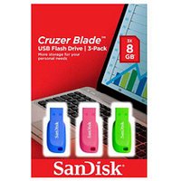 3 SanDisk USB-Sticks Cruzer Blade blau, grün, pink 32 GB von Sandisk