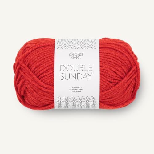SANDNES GARN Double Sunday - Farbe: Scarlet Red (4018) - 50 g/ca. 108 m Wolle von Sandnes Garn