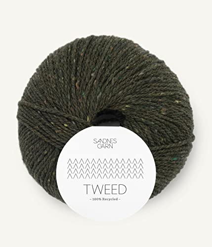 Sandnes Garn Tweed recycled ca. 175 m col. 9585 olivengronn 50 g von Sandnes Garn