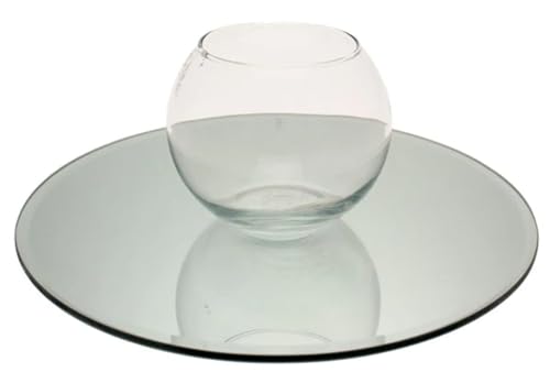 Decor Essentials Runde quadratische Spiegelplatten 20–25–30 oder 40 cm – Hochzeitstisch-Mittelstücke (20 cm rund) von Sandra Rich