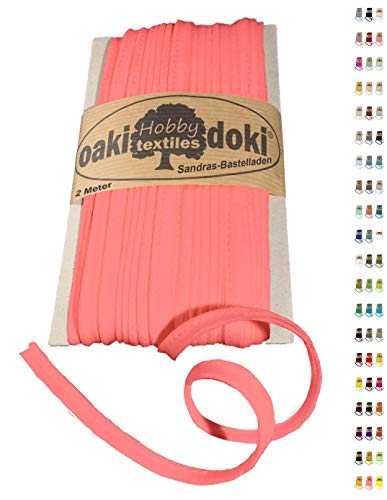 Sandras-Bastelladen Oaki Doki Paspelband/Biesenband Tricot de Luxe Jersey 2m Ø 3mm 953-Neonpink von Sandras-Bastelladen