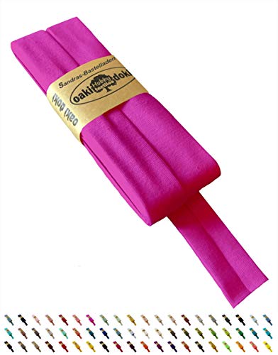 Sandras-Bastelladen Oaki Doki Schrägband/Einfassband Tricot de Luxe Jersey gefalzt 3m x 20mm 017-Pink Sandras-Bastelladen Oaki Doki Schrägband/Einfassband Tricot de Luxe Jersey gefalzt 3m x 20mm 017-Pink von Sandras-Bastelladen