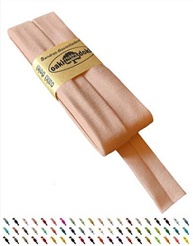 Sandras-Bastelladen Oaki Doki Schrägband/Einfassband Tricot de Luxe Jersey gefalzt 3m x 20mm 033-Pastellrosa Sandras-Bastelladen Oaki Doki Schrägband/Einfassband Tricot de Luxe Jersey gefalzt 3m x 20mm 033-Pastellrosa von Sandras-Bastelladen