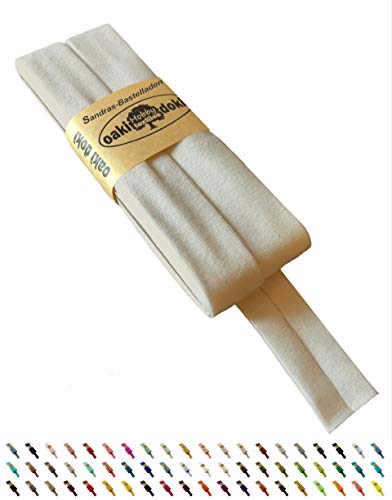 Sandras-Bastelladen Oaki Doki Schrägband/Einfassband Tricot de Luxe Jersey gefalzt 3m x 20mm 052-Hellgrau von Sandras-Bastelladen