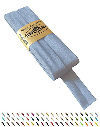 Sandras-Bastelladen Oaki Doki Schrägband/Einfassband Tricot de Luxe Jersey gefalzt 3m x 20mm 060-Meliert Blau von Sandras-Bastelladen