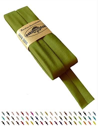 Sandras-Bastelladen Oaki Doki Schrägband/Einfassband Tricot de Luxe Jersey gefalzt 3m x 20mm 430-Blattgrün Sandras-Bastelladen Oaki Doki Schrägband/Einfassband Tricot de Luxe Jersey gefalzt 3m x 20mm 430-Blattgrün von Sandras-Bastelladen