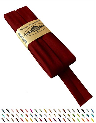 Sandras-Bastelladen Oaki Doki Schrägband/Einfassband Tricot de Luxe Jersey gefalzt 3m x 20mm 600-Blutrot Sandras-Bastelladen Oaki Doki Schrägband/Einfassband Tricot de Luxe Jersey gefalzt 3m x 20mm 600-Blutrot von Sandras-Bastelladen