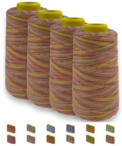 Sandras-Bastelladen Overlockgarn Nähgarn Multicolor 40/2-4 Rollen je 2700m - Farbverlauf Design A von Sandras-Bastelladen
