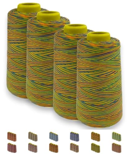 Sandras-Bastelladen Overlockgarn Nähgarn Multicolor 40/2-4 Rollen je 2700m - Farbverlauf Design B von Sandras-Bastelladen