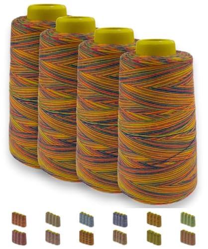 Sandras-Bastelladen Overlockgarn Nähgarn Multicolor 40/2-4 Rollen je 2700m - Farbverlauf Design D von Sandras-Bastelladen