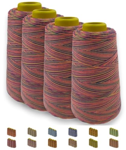 Sandras-Bastelladen Overlockgarn Nähgarn Multicolor 40/2-4 Rollen je 2700m - Farbverlauf Design F von Sandras-Bastelladen