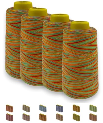 Sandras-Bastelladen Overlockgarn Nähgarn Multicolor 40/2-4 Rollen je 2700m - Farbverlauf Design I von Sandras-Bastelladen