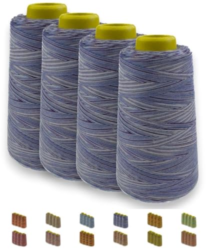 Sandras-Bastelladen Overlockgarn Nähgarn Multicolor 40/2-4 Rollen je 2700m - Farbverlauf Design J von Sandras-Bastelladen