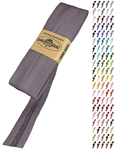 Sandras-Bastelladen Schrägband/Einfassband Baumwolle Uni gefalzt 5m x 20mm 004-Grau Sandras-Bastelladen Schrägband/Einfassband Baumwolle Uni gefalzt 5m x 20mm 004-Grau von Sandras-Bastelladen