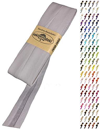 Sandras-Bastelladen Schrägband/Einfassband Baumwolle Uni gefalzt 5m x 20mm 006-Hellgrau Sandras-Bastelladen Schrägband/Einfassband Baumwolle Uni gefalzt 5m x 20mm 006-Hellgrau von Sandras-Bastelladen