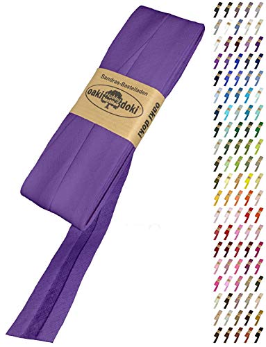 Sandras-Bastelladen Schrägband/Einfassband Baumwolle Uni gefalzt 5m x 20mm 196-Lila Sandras-Bastelladen Schrägband/Einfassband Baumwolle Uni gefalzt 5m x 20mm 196-Lila von Sandras-Bastelladen