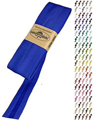 Sandras-Bastelladen Schrägband/Einfassband Baumwolle Uni gefalzt 5m x 20mm 201-Blau Sandras-Bastelladen Schrägband/Einfassband Baumwolle Uni gefalzt 5m x 20mm 201-Blau von Sandras-Bastelladen