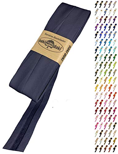 Sandras-Bastelladen Schrägband/Einfassband Baumwolle Uni gefalzt 5m x 20mm 203-Navyblau Sandras-Bastelladen Schrägband/Einfassband Baumwolle Uni gefalzt 5m x 20mm 203-Navyblau von Sandras-Bastelladen