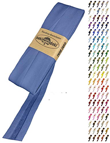Sandras-Bastelladen Schrägband/Einfassband Baumwolle Uni gefalzt 5m x 20mm 237-Jeansblau Sandras-Bastelladen Schrägband/Einfassband Baumwolle Uni gefalzt 5m x 20mm 237-Jeansblau von Sandras-Bastelladen