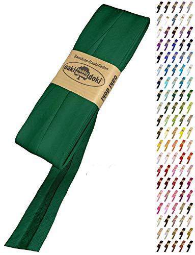 Sandras-Bastelladen Schrägband/Einfassband Baumwolle Uni gefalzt 5m x 20mm 433-Tannengrün Sandras-Bastelladen Schrägband/Einfassband Baumwolle Uni gefalzt 5m x 20mm 433-Tannengrün von Sandras-Bastelladen