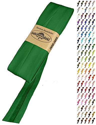 Sandras-Bastelladen Schrägband/Einfassband Baumwolle Uni gefalzt 5m x 20mm 496-Grün Sandras-Bastelladen Schrägband/Einfassband Baumwolle Uni gefalzt 5m x 20mm 496-Grün von Sandras-Bastelladen