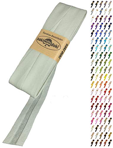 Sandras-Bastelladen Schrägband/Einfassband Baumwolle Uni gefalzt 5m x 20mm 506-Weißgrün Sandras-Bastelladen Schrägband/Einfassband Baumwolle Uni gefalzt 5m x 20mm 506-Weißgrün von Sandras-Bastelladen