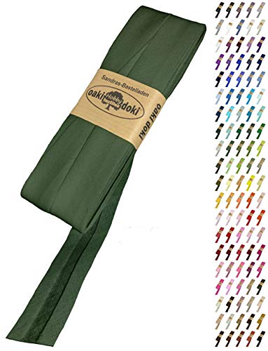 Sandras-Bastelladen Schrägband/Einfassband Baumwolle Uni gefalzt 5m x 20mm 520-Mossgrün Sandras-Bastelladen Schrägband/Einfassband Baumwolle Uni gefalzt 5m x 20mm 520-Mossgrün von Sandras-Bastelladen