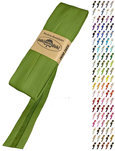 Sandras-Bastelladen Schrägband/Einfassband Baumwolle Uni gefalzt 5m x 20mm 525-Grasgrün Sandras-Bastelladen Schrägband/Einfassband Baumwolle Uni gefalzt 5m x 20mm 525-Grasgrün von Sandras-Bastelladen