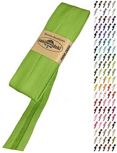Sandras-Bastelladen Schrägband/Einfassband Baumwolle Uni gefalzt 5m x 20mm 548-Saftgrün Sandras-Bastelladen Schrägband/Einfassband Baumwolle Uni gefalzt 5m x 20mm 548-Saftgrün von Sandras-Bastelladen