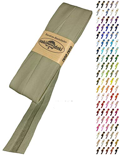 Sandras-Bastelladen Schrägband/Einfassband Baumwolle Uni gefalzt 5m x 20mm 575-Graugrün Sandras-Bastelladen Schrägband/Einfassband Baumwolle Uni gefalzt 5m x 20mm 575-Graugrün von Sandras-Bastelladen