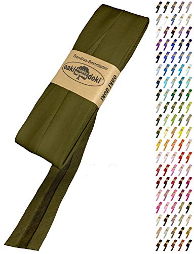 Sandras-Bastelladen Schrägband/Einfassband Baumwolle Uni gefalzt 5m x 20mm 582-Dunkel Graugrün Sandras-Bastelladen Schrägband/Einfassband Baumwolle Uni gefalzt 5m x 20mm 582-Dunkel Graugrün von Sandras-Bastelladen