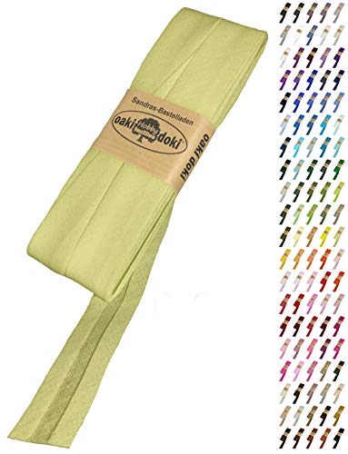 Sandras-Bastelladen Schrägband/Einfassband Baumwolle Uni gefalzt 5m x 20mm 643-Gelbgrün Sandras-Bastelladen Schrägband/Einfassband Baumwolle Uni gefalzt 5m x 20mm 643-Gelbgrün von Sandras-Bastelladen
