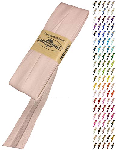 Sandras-Bastelladen Schrägband/Einfassband Baumwolle Uni gefalzt 5m x 20mm 704-Zartrosa Sandras-Bastelladen Schrägband/Einfassband Baumwolle Uni gefalzt 5m x 20mm 704-Zartrosa von Sandras-Bastelladen