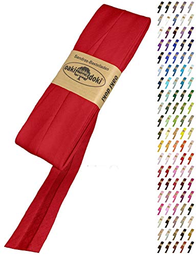 Sandras-Bastelladen Schrägband/Einfassband Baumwolle Uni gefalzt 5m x 20mm 722-Rot Sandras-Bastelladen Schrägband/Einfassband Baumwolle Uni gefalzt 5m x 20mm 722-Rot von Sandras-Bastelladen