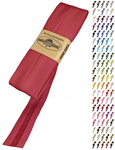 Sandras-Bastelladen Schrägband/Einfassband Baumwolle Uni gefalzt 5m x 20mm 742-Dunkelrot Sandras-Bastelladen Schrägband/Einfassband Baumwolle Uni gefalzt 5m x 20mm 742-Dunkelrot von Sandras-Bastelladen