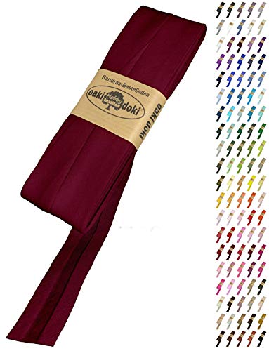 Sandras-Bastelladen Schrägband/Einfassband Baumwolle Uni gefalzt 5m x 20mm 763-Weinrot Sandras-Bastelladen Schrägband/Einfassband Baumwolle Uni gefalzt 5m x 20mm 763-Weinrot von Sandras-Bastelladen