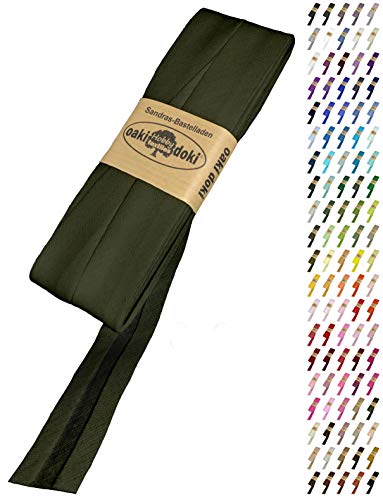 Sandras-Bastelladen Schrägband/Einfassband Baumwolle Uni gefalzt 5m x 20mm 840-Braungrün Sandras-Bastelladen Schrägband/Einfassband Baumwolle Uni gefalzt 5m x 20mm 840-Braungrün von Sandras-Bastelladen