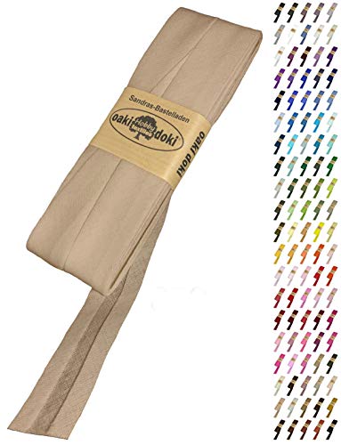 Sandras-Bastelladen Schrägband/Einfassband Baumwolle Uni gefalzt 5m x 20mm 889-Beige Sandras-Bastelladen Schrägband/Einfassband Baumwolle Uni gefalzt 5m x 20mm 889-Beige von Sandras-Bastelladen