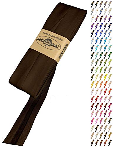 Sandras-Bastelladen Schrägband/Einfassband Baumwolle Uni gefalzt 5m x 20mm 934-Schokobraun Dunkel Sandras-Bastelladen Schrägband/Einfassband Baumwolle Uni gefalzt 5m x 20mm 934-Schokobraun Dunkel von Sandras-Bastelladen