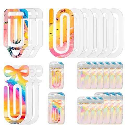 24 Stück Sublimations-Büroklammern, Jumbo-Rohlinge, 10,2 x 5,1 cm, Acryl, Sublimations-Büroklammern, groß, personalisierte Büroklammern für Handwerk, Geschenke, Zuhause, Büro, Schule von Sandure