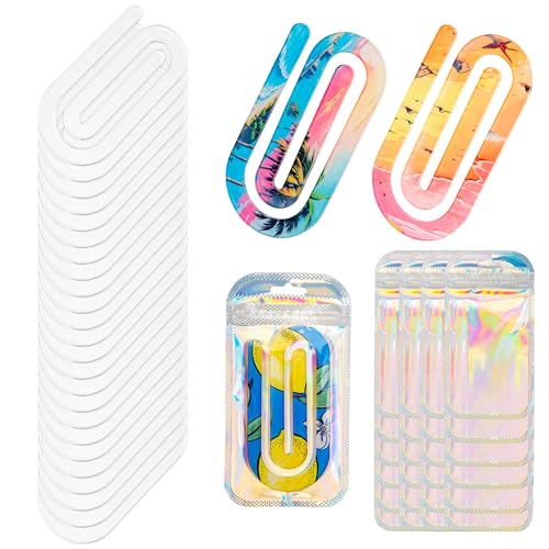 48 Stück Acryl-Sublimations-Büroklammern, blanko, 10,2 x 5,1 cm, Jumbo-Sublimations-Büroklammern mit 24 Geschenktüten, personalisierte Büroklammern, Lesezeichen für Bastelarbeiten, Heimbüro von Sandure