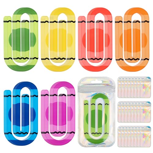 Jumbo-Büroklammern aus Acryl, 10,2 x 5,1 cm, 24 Stück Lehrer-Büroklammern mit 24 Geschenktüten, personalisierbare Büroklammern, Lesezeichen für Zuhause, Büro, Schulbedarf (Kreide) von Sandure
