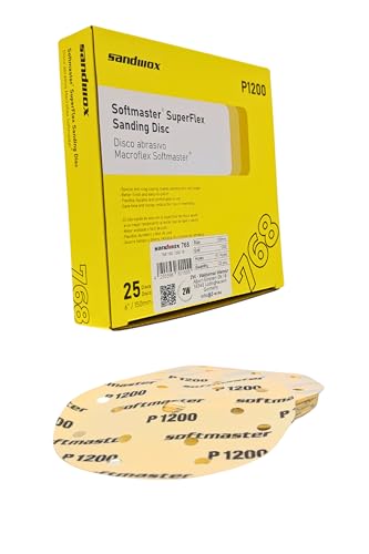 Sandwox Schleifscheiben Ø 150 mm, Superfein Korn 1200, 15-Loch, 25 Stück – für Exzenterschleifer, Feinschliff & Politur, Schleifpapier für Holz, Metall, Lack von Sandwox