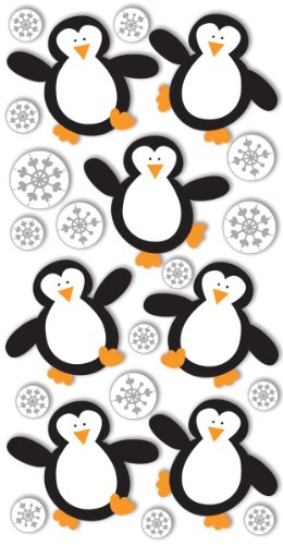 Sandylion Pinguine und Schneeflocken Essentials Aufkleber, groß von Sandylion
