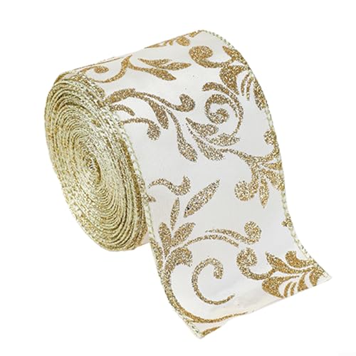 Sandyseptember Elegantes, durchscheinendes Drahtband mit atemberaubenden goldenen Mustern, geeignet für einen Hauch von Glamour zu jedem Anlass (bedrucktes Band) von Sandyseptember