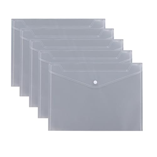 Sanerfa Transparente Dokumentenmappe, Geldbörse, Knopfverschluss, Dokumenten-Organizer, wasserabweisend, Briefgröße von Sanerfa