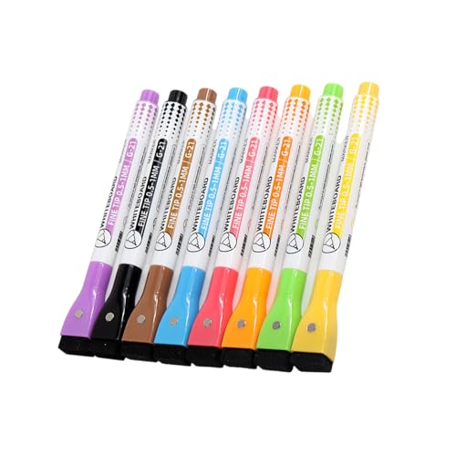 Sanerfa Whiteboard-Marker, 8 Farben, 0,5 mm, feine Spitze, magnetischer Marker mit Radiergummi für Schule, Büro, Whiteboard Sanerfa Whiteboard-Marker, 8 Farben, 0,5 mm, feine Spitze, magnetischer Marker mit Radiergummi für Schule, Büro, Whiteboard von Sanerfa