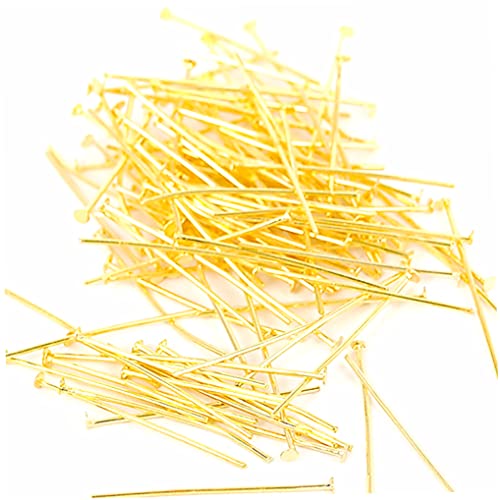 100 pcs Gold plattierte Kopfstifte Befunde Multi -Gebrauch breite Perlenstifte Headpins für DIY -Schmuckherstellung (20 mm) Wide Perlen Stifte Kopfstifte von Sanfiyya