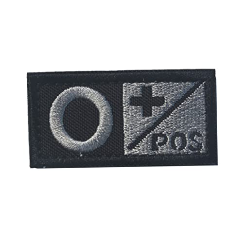 Blutgruppe gestickte Patches, Nylon -Stickflächen, Moral Emblem Applices Dekorative Flecken Typ O+ Pos von Sanfiyya